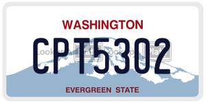 CPT5302 license plate in Washington