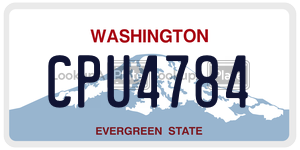 CPU4784  license plate in WA