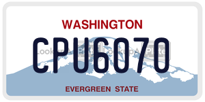 CPU6070 license plate in Washington