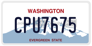 CPU7675 license plate in Washington