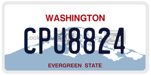 CPU8824 license plate in Washington