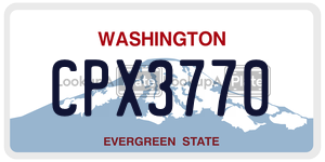 CPX3770 license plate in Washington