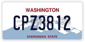 CPZ3812 license plate in Washington