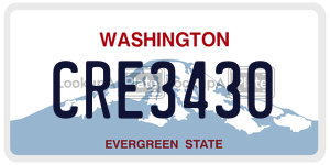 CRE3430  license plate in WA