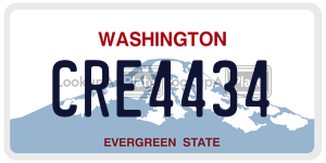CRE4434  license plate in WA