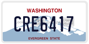 CRE6417 license plate in Washington