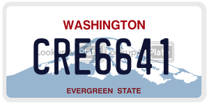 CRE6641 license plate in Washington