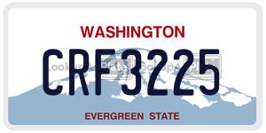 CRF3225 license plate in Washington