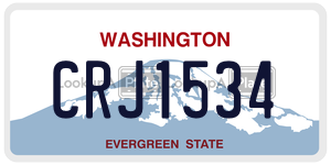 CRJ1534 license plate in Washington