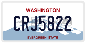 CRJ5822 license plate in Washington