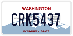 CRK5437 license plate in Washington