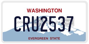 CRU2537 license plate in Washington