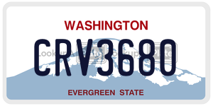 CRV3680 license plate in Washington