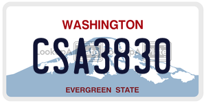 CSA3830 license plate in Washington