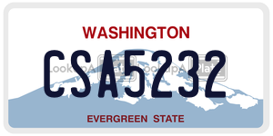 CSA5232 license plate in Washington
