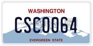 CSC0064 license plate in Washington