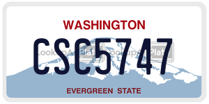 CSC5747  license plate in WA