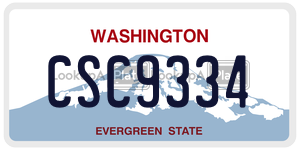 CSC9334 license plate in Washington