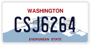 CSJ6264 license plate in Washington