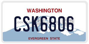 CSK6806 license plate in Washington
