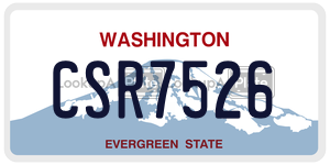 CSR7526 license plate in Washington