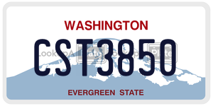 CST3850 license plate in Washington