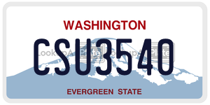 CSU3540  license plate in WA