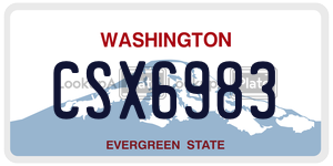 CSX6983  license plate in WA