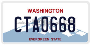 CTA0668  license plate in WA
