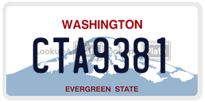 CTA9381  license plate in WA