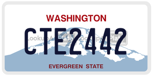 CTE2442  license plate in WA