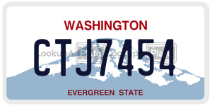 CTJ7454  license plate in WA