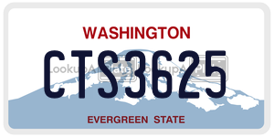 CTS3625  license plate in WA