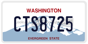 CTS8725  license plate in WA