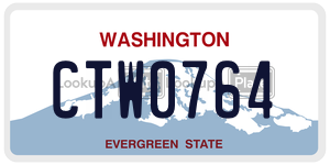 CTW0764  license plate in WA