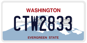 CTW2833  license plate in WA