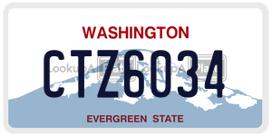 CTZ6034  license plate in WA