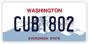 CUB1802  license plate in WA