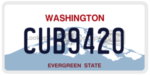CUB9420  license plate in WA