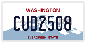 CUD2508 license plate in Washington
