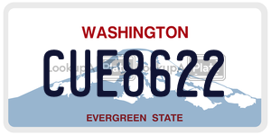 CUE8622  license plate in WA