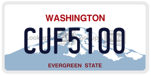 CUF5100 license plate in Washington