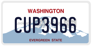 CUP3966  license plate in WA