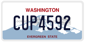 CUP4592  license plate in WA