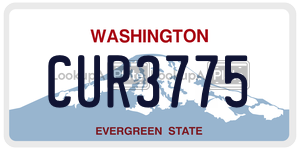 CUR3775  license plate in WA