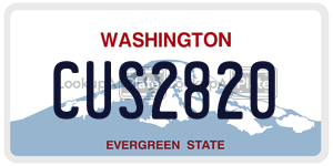 CUS2820  license plate in WA