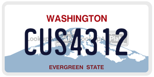 CUS4312  license plate in WA