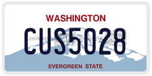 CUS5028  license plate in WA