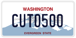 CUT0500  license plate in WA