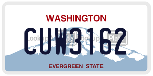 CUW3162  license plate in WA